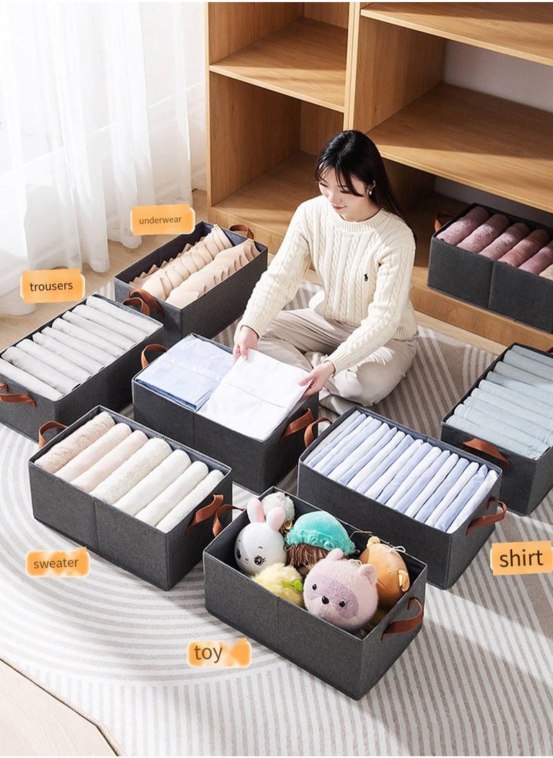 Generic "Set of 3 Foldable Storage Boxes with Handle for Clothes and Pants – Shelf Style, Home Décor, Organizer for Clothes, Towels, and Bedding" (color may vary)  - Image 2