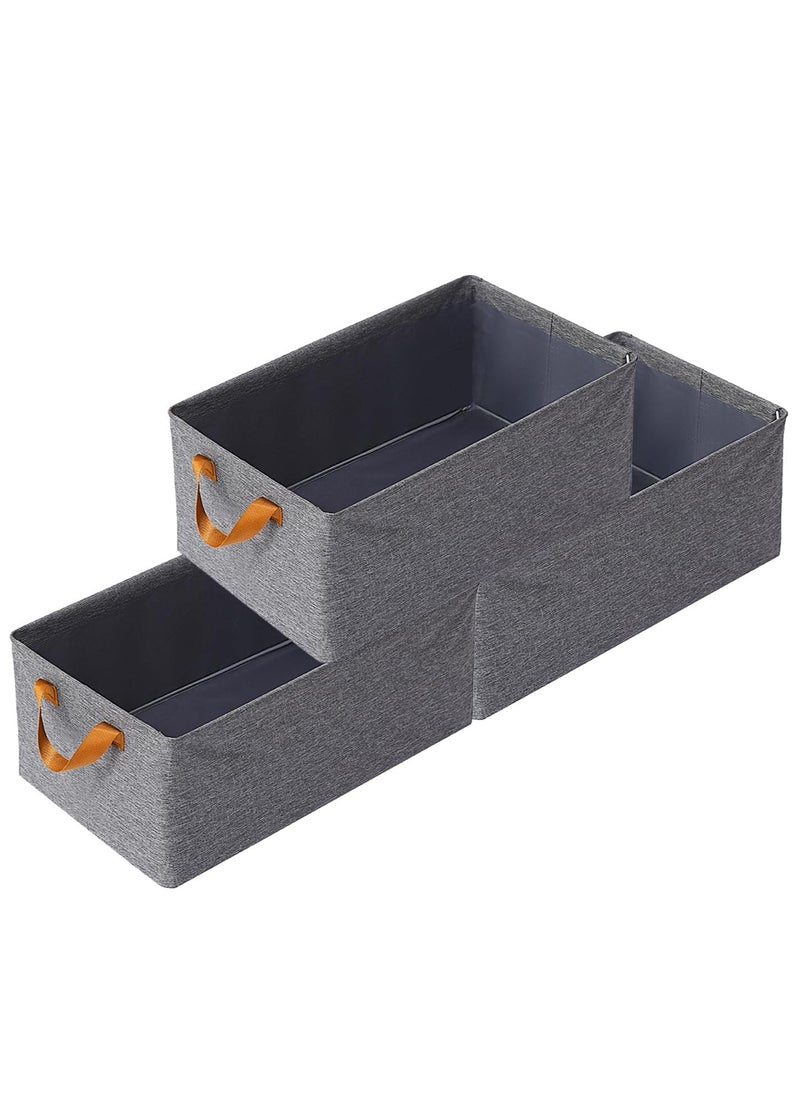 Generic "Set of 3 Foldable Storage Boxes with Handle for Clothes and Pants – Shelf Style, Home Décor, Organizer for Clothes, Towels, and Bedding" (color may vary)  - Image 3