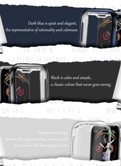 Generic 3 Pack PC Case for Apple Watch Case 45mm Series 9&8 & 7 with Tempered Glass Screen Protector, Full Hard Ultra-Thin Scratch Resistant Bumper Protective Cover 45MM  - Image 2