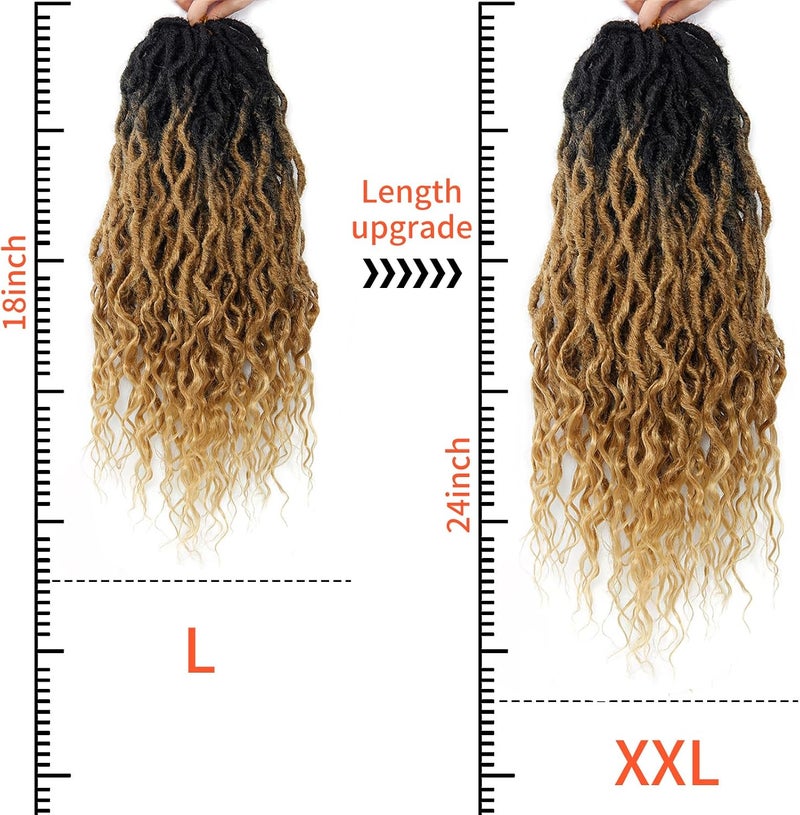 SuyiIRL Faux Locs Crochet Hair For Women Soft Locs 18 Inch Goddess Crochet Hair Curly Ends Dreadlocks Boho Style Synthetic Braiding Hair Extensions - Image 4