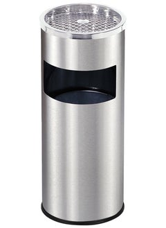 HomarKet Outdoor Trash Can with Lid Round, Stainless Steel Garbage Can Waste Bin with Removable Inner Barrel Dome for Indoor,Home,Office,Restaurant,Patio,Garden,Kitchen(Sliver)  - Image 1