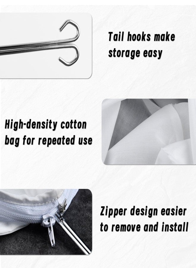 Binxus 4 Pcs Ultra Fine Mesh Strainer Bags with 2 Pcs Stainless Steel Handle Frame, Reusable Mesh Filter Bag for Filter Juice Nut Milk Coffee Oil and Soup - Image 3