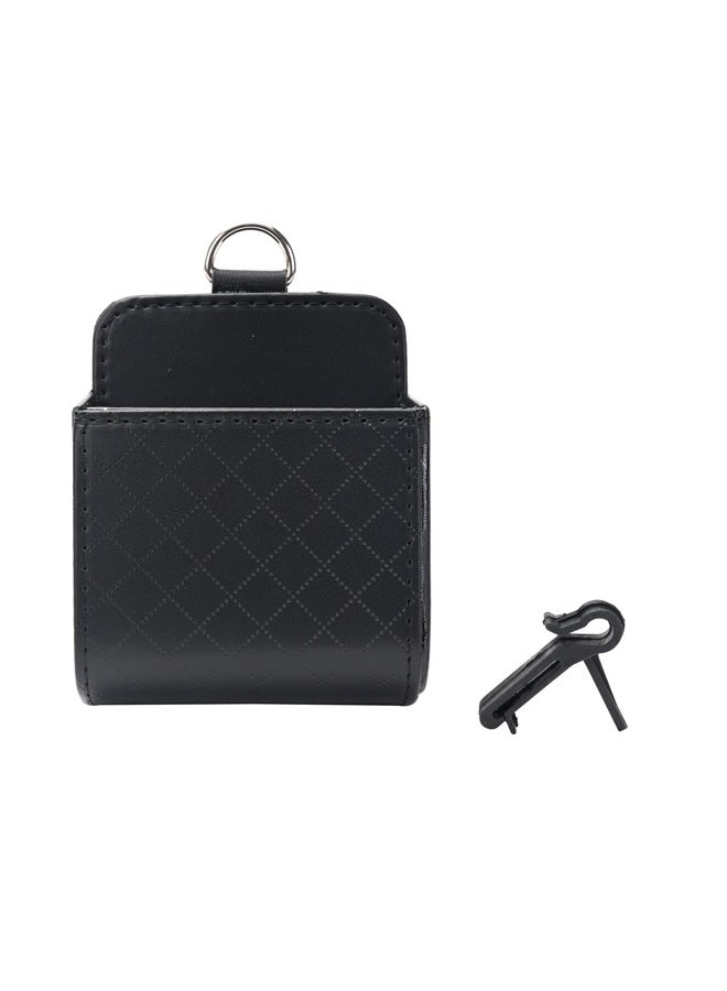 لوازم منظم جيب صغير يُعلّق على فتحة التكييف في السيارة - حقيبة تخزين معلّقة داخلية مع خطاف تعليق - لحفظ المفاتيح والعملات والإكسسوارات الصغيرة - مناسب للاستخدام اليومي داخل المركبة - Image 2