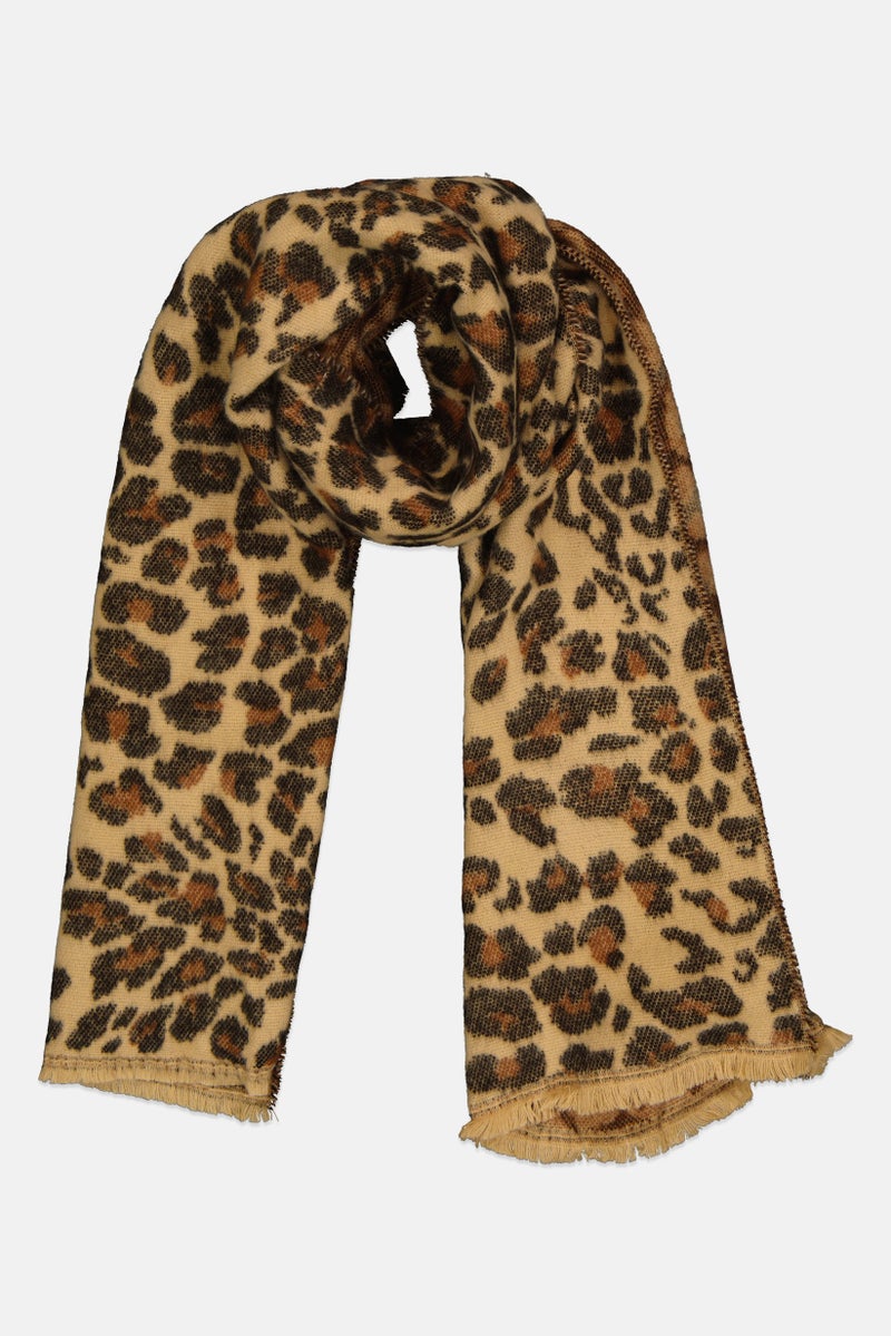Bershka Women Animal Print Scarf, Multicolor - Image 1