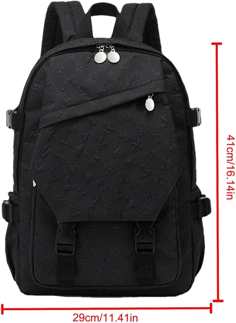 GGOOT Fashion Checkerboard Backpack | Lightweight Student Shoulder Bag | Waterproof Backpack with Adjustable Shoulder Straps for Comfort and Breathability - Image 4