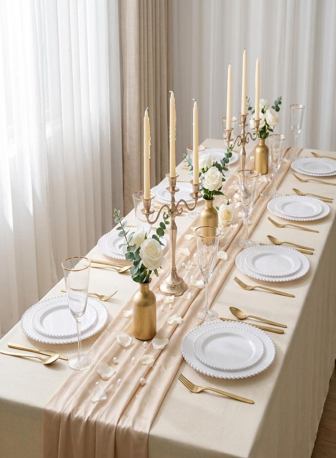 ISFANGCO 80pcs White Plastic Plates, Heavy Duty White Party Plates, 40 Dinner and 40 Dessert Plate for Baby Shower, Wedding, Deaded Disposable Plate - Image 2
