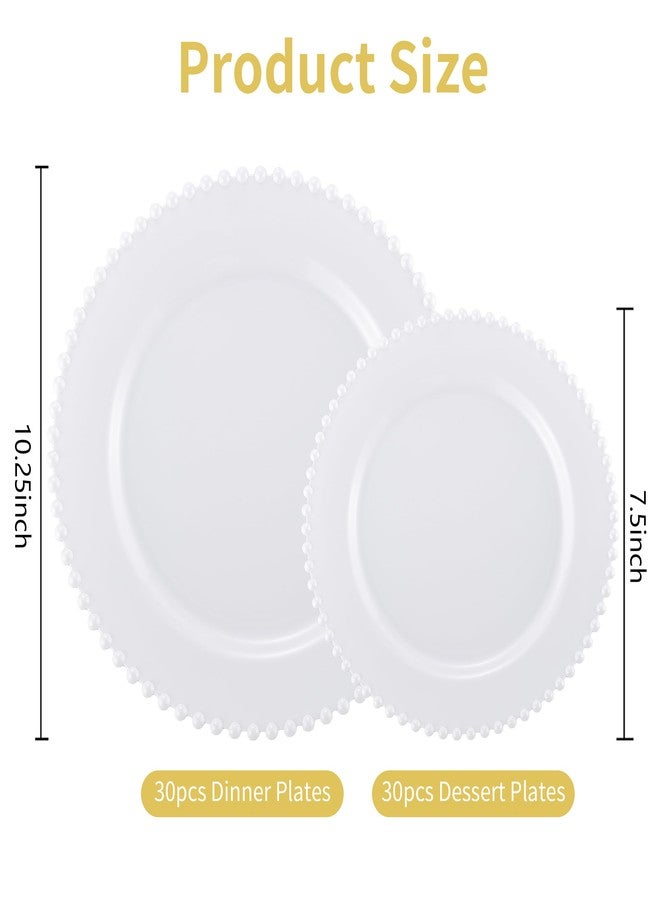 ISFANGCO 80pcs White Plastic Plates, Heavy Duty White Party Plates, 40 Dinner and 40 Dessert Plate for Baby Shower, Wedding, Deaded Disposable Plate - Image 3