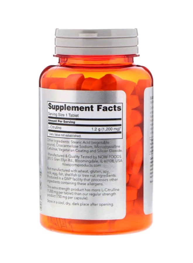 Now Foods L-Citrulline Dietary Supplement 120 Tablets - Image 2