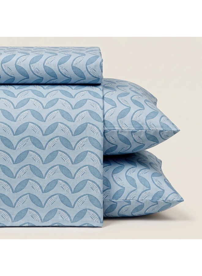 Morano Senses Bedsheet 4 pieces set 240 X 260 (Full XL, Twine) | Flat Sheet + 3 Pillowcases, Machine Washable, 50x70 cm Pillowcase, 45x185 cm Long Pillowcase, Halo - Image 1