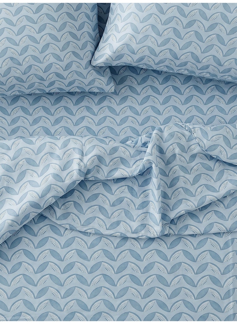 Morano Senses Bedsheet 4 pieces set 240 X 260 (Full XL, Twine) | Flat Sheet + 3 Pillowcases, Machine Washable, 50x70 cm Pillowcase, 45x185 cm Long Pillowcase, Halo - Image 3
