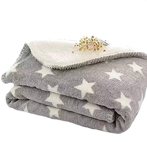 First Kick New Born Super Soft Baby Blanket Wrapper Durable Fleece Polyester Sheet Cum Baby Blanket for Baby Boys, Baby Girls, Babies (100cm x 75cm, 0-6 Months) Star Grey - Image 1