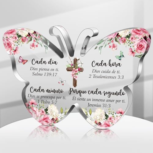 Shellwei Mothers Day Spanish Christian Acrylic Gift for Women Religious Mother's Day Church Gift with Bible Verse Regalos Cristianos Para Mujer Bible Prayer Present for Women Birthday Inspirational(Stylish) - Image 1