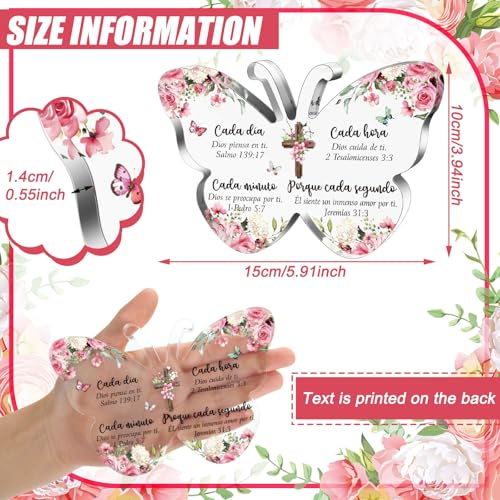 Shellwei Mothers Day Spanish Christian Acrylic Gift for Women Religious Mother's Day Church Gift with Bible Verse Regalos Cristianos Para Mujer Bible Prayer Present for Women Birthday Inspirational(Stylish) - Image 3