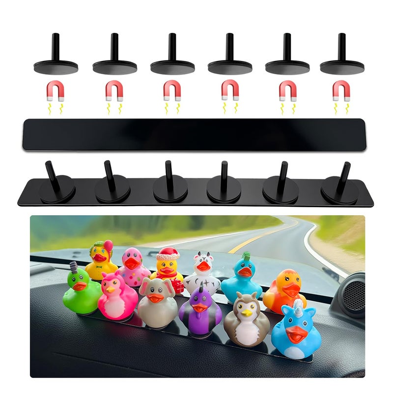 EJDRFN Duck Holder for Jeep Wrangler,Metal Rubber Ducks Holder for Jeep Dash,Magnetic Duck Plugs for Dash Decorations,Adjustable Duck Mount for Jeep Dashboard,2 Pack(Black) - Image 1