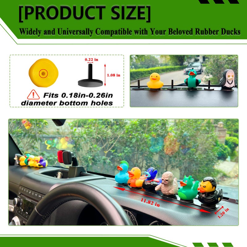 EJDRFN Duck Holder for Jeep Wrangler,Metal Rubber Ducks Holder for Jeep Dash,Magnetic Duck Plugs for Dash Decorations,Adjustable Duck Mount for Jeep Dashboard,2 Pack(Black) - Image 5