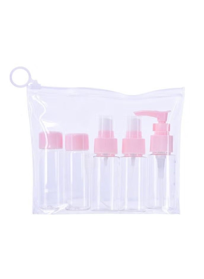 ORiTi زجاجات تجميل فارغة محمولة صغيرة 5 قطع باللون الوردي/الشفاف - Image 1