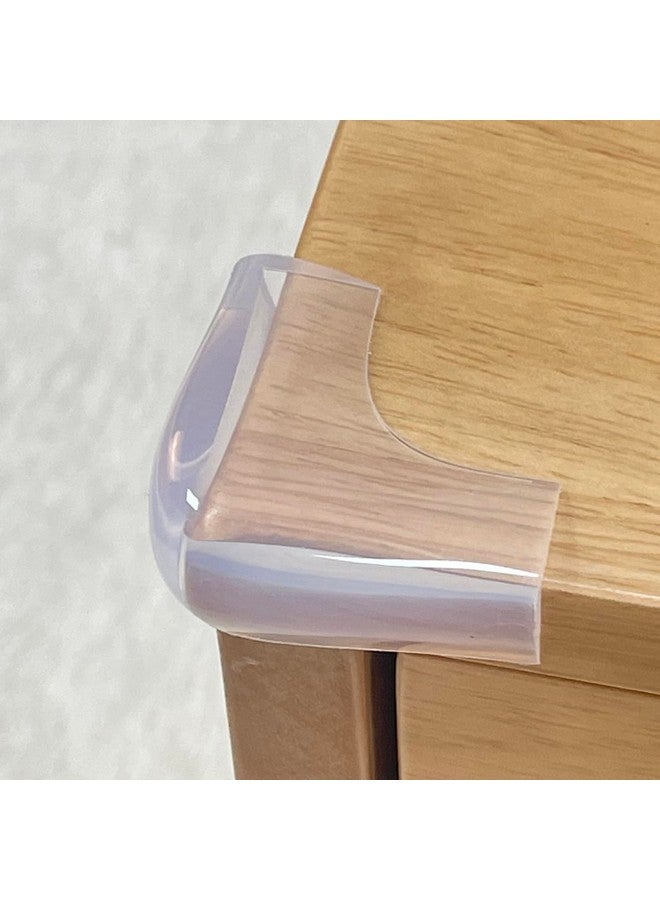 Angloria Food-Graded Silicone Clear Corner Protectors, Baby Proofing Table Edge Guards, Pre-Tapep Adhesive Soft for Kids Child Safety Proof, Cabinets Counter Furniture Bumpers (4, 3/5x3/5 in (Width)) - Image 1