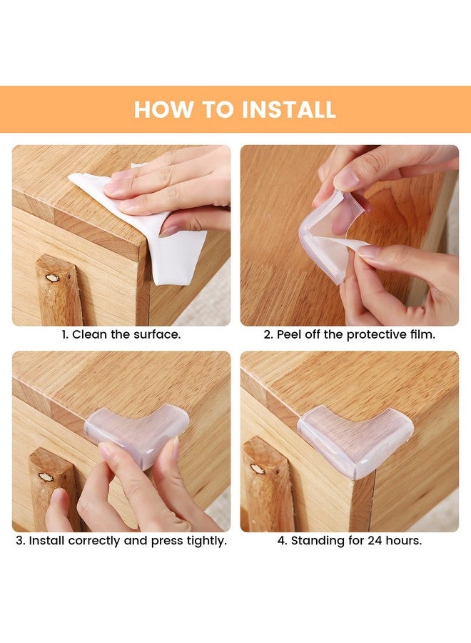 Angloria Food-Graded Silicone Clear Corner Protectors, Baby Proofing Table Edge Guards, Pre-Tapep Adhesive Soft for Kids Child Safety Proof, Cabinets Counter Furniture Bumpers (4, 3/5x3/5 in (Width)) - Image 4