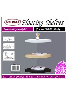Feelings FLOATING WALL SHELF CORNER WHITE SIZE: 29.5X29.5X3CM  - Image 5