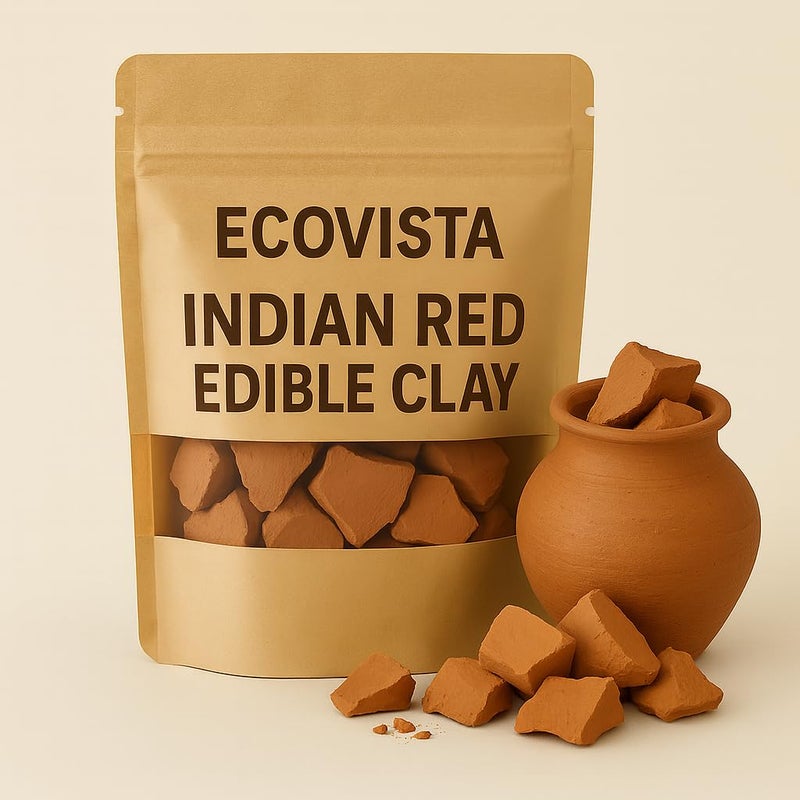 Ecovista Indian Red Edible Clay Baked Pot Broken Pieces Natural Terracotta Clay for Eating Detox Minerals Traditional Use 4oz - Image 3