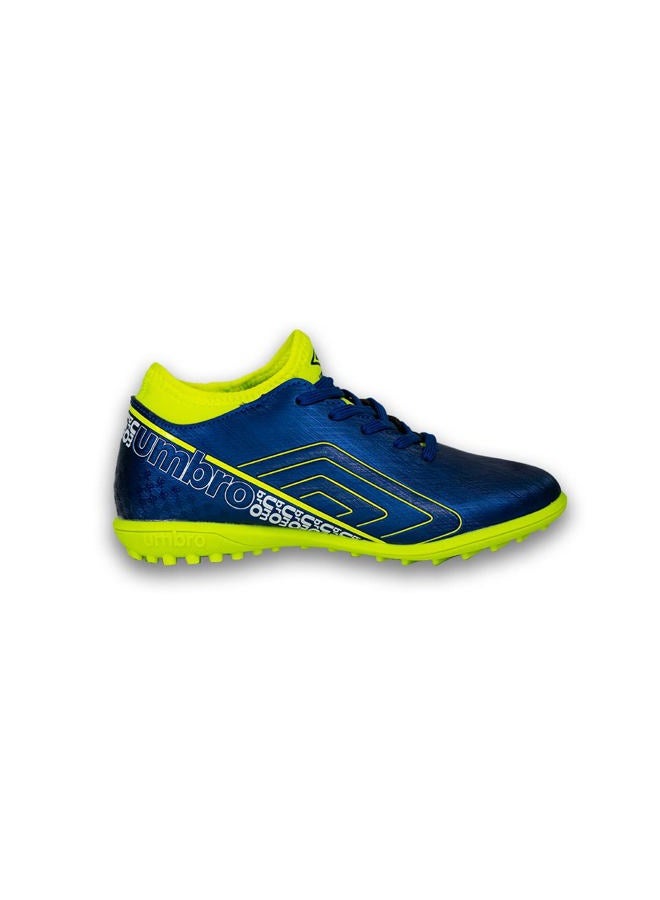 umbro Spirito Youth Turf Soccer Shoes - Durable Rubber Sole Perfect for Outdoor & Indoor Play Blue/Lime/White 3 Little Kid, 33 EU - Image 1