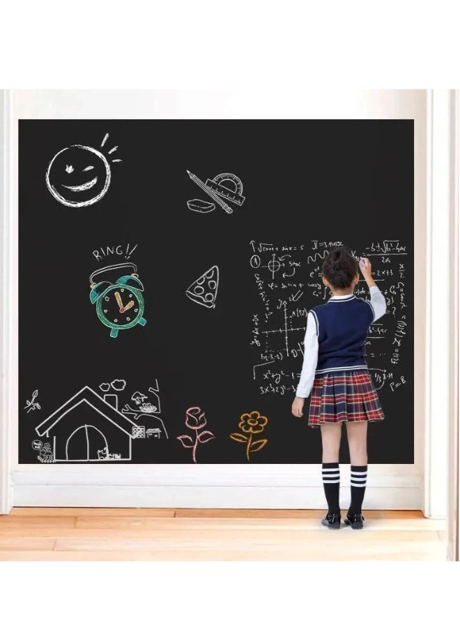 ورق حائط قابل للإزالة من الفينيل بتصميم سبورة مقاس 45×200 سم أسود 45*200سم - Image 3