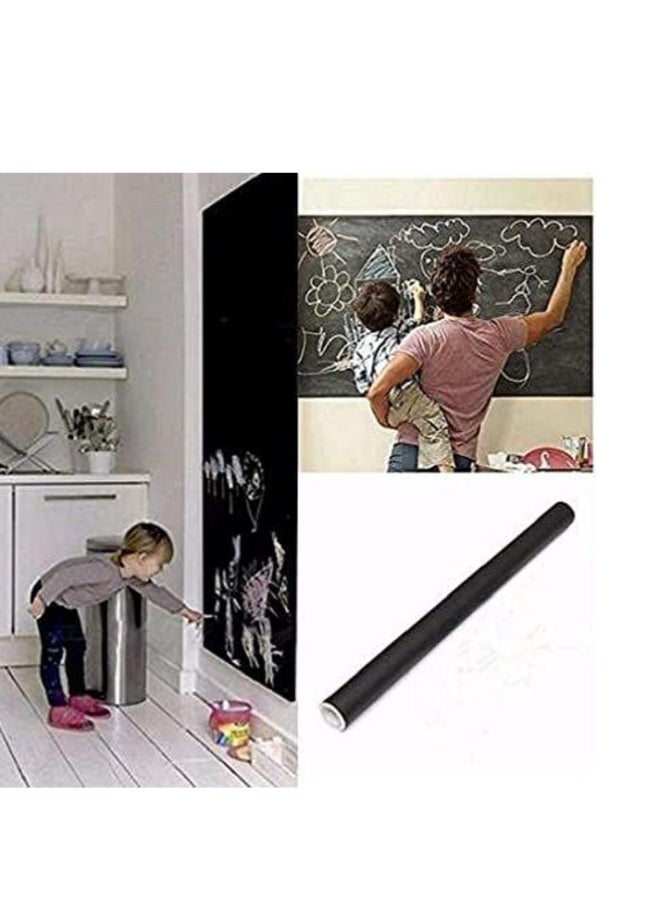 ورق حائط قابل للإزالة من الفينيل بتصميم سبورة مقاس 45×200 سم أسود 45*200سم - Image 5