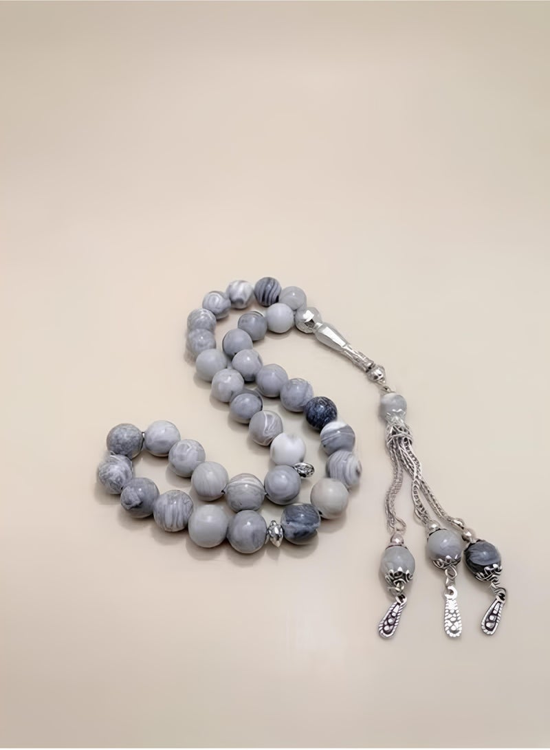 عام 33 سبحة من حجر اليشم الطبيعي/10 ملم - Image 4