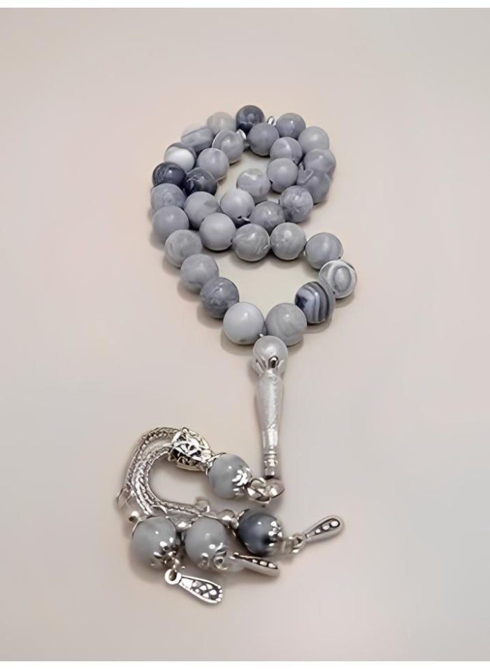 عام 33 سبحة من حجر اليشم الطبيعي/10 ملم - Image 1