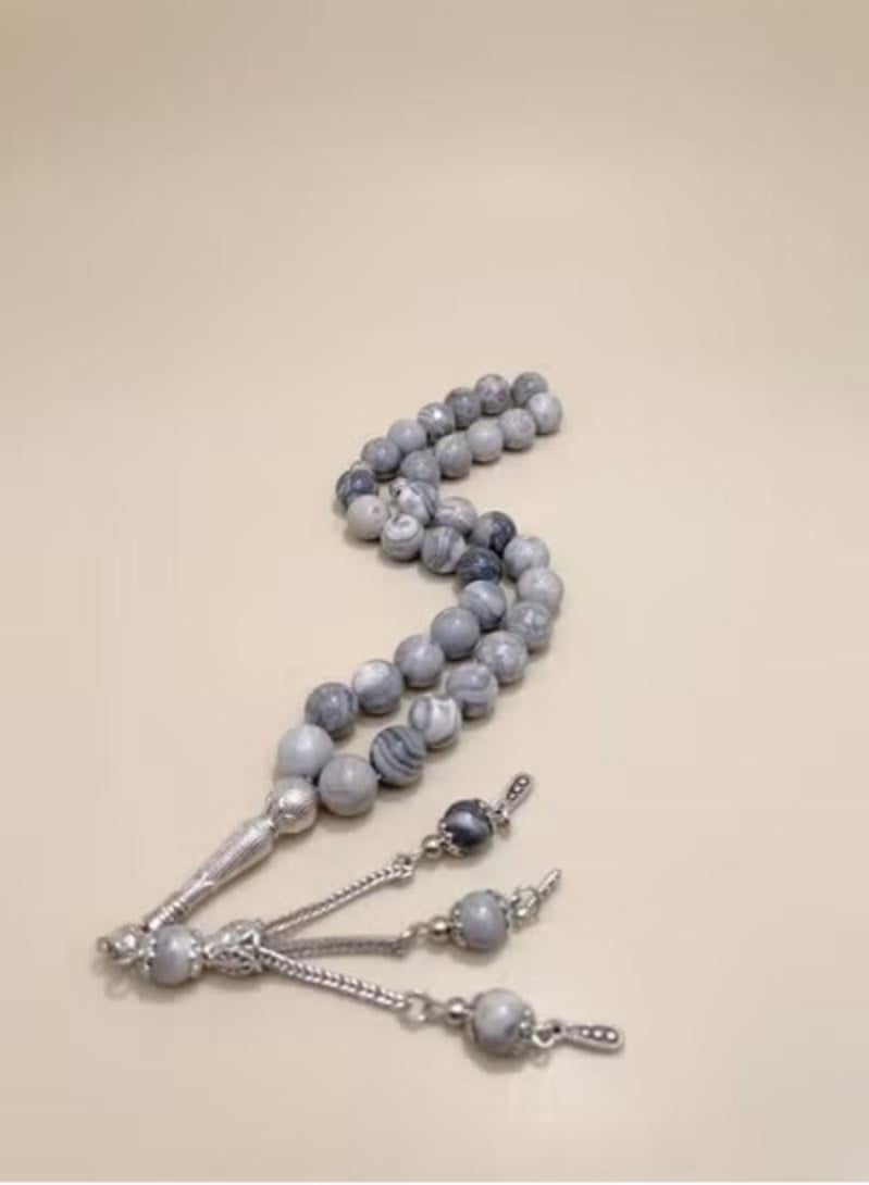 عام 33 سبحة من حجر اليشم الطبيعي/10 ملم - Image 3