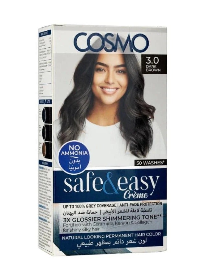 كوزمو صبغة شعر دائمه خالية من الامونيا  3.0  بني غامق 50 ملي