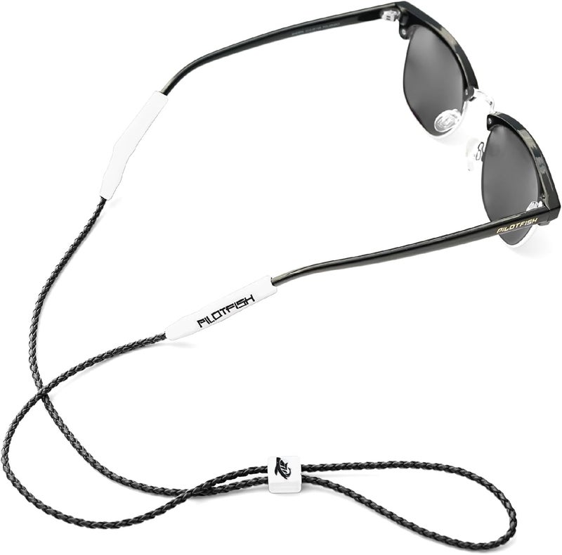 Pilotfish Leather Sunglasses Strap - Glasses Retainer Cord for Men or Women, Secure Chain Eyeglass or Sunglass Holder - Image 1