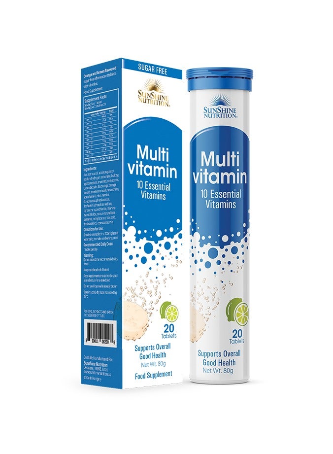 سنشاين نيوترشن Sunshine Nutrition Multivitamin Effervescent 20 Tablets