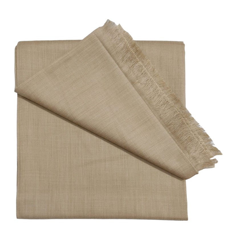 Arvore - Kashmiri Semi Pashmina Pure Wool Plain Men's Shawl, Warm and soft, (Size: 100 inch x 50 inch) (Brown) - Image 5