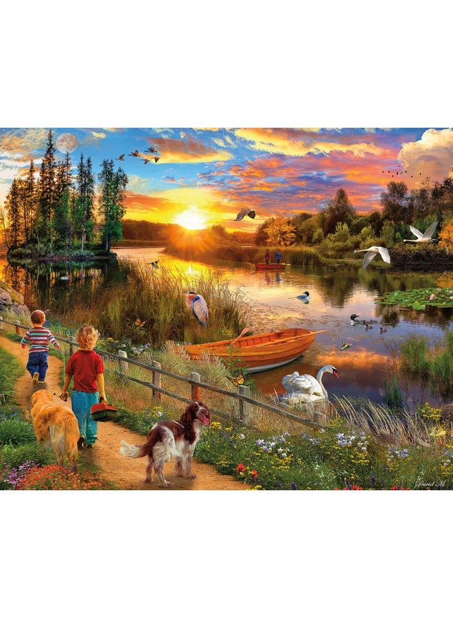 سيكو - ديفيد ماكلين - غروب الشمس على النهر - أحجية الصور المقطوعة كبيرة الحجم من 1000 قطعة - Image 1