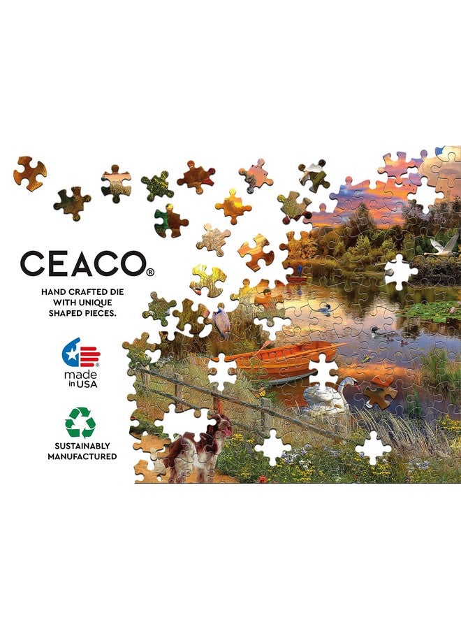 سيكو - ديفيد ماكلين - غروب الشمس على النهر - أحجية الصور المقطوعة كبيرة الحجم من 1000 قطعة - Image 5