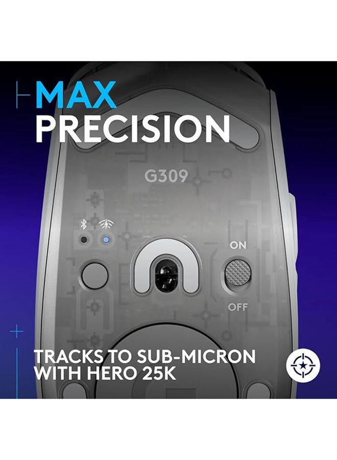 لوجيتيك ماوس الألعاب اللاسلكي G309 LIGHTSPEED، مفاتيح LIGHTFORCE الهجينة، مستشعر HERO 25K - أبيض - Image 3