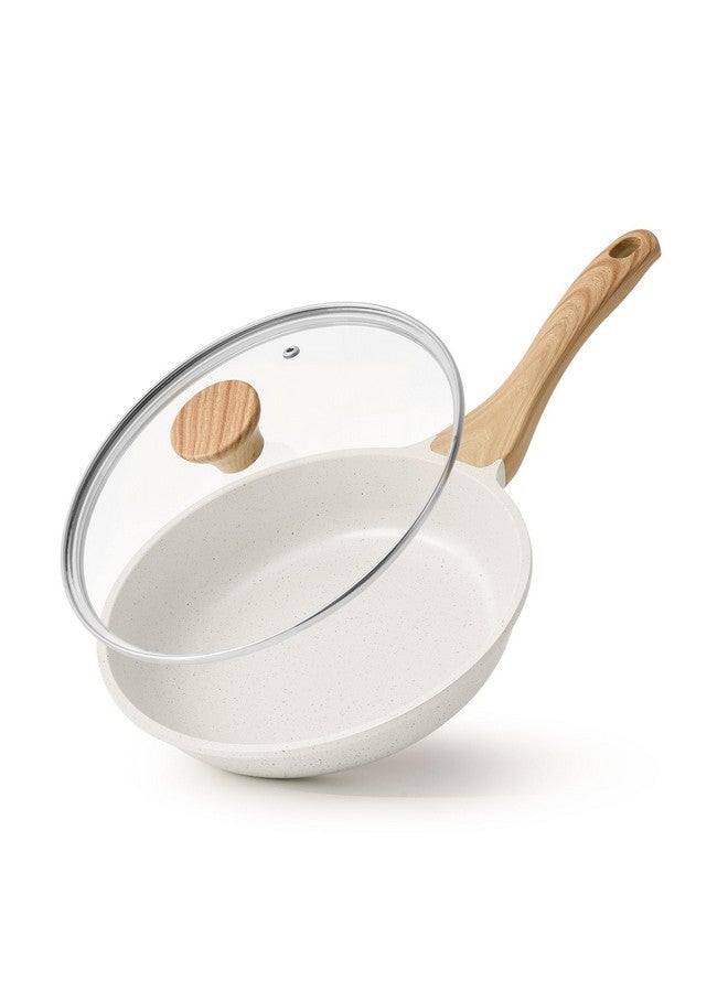 سنسارتي مقلاة سيراميك غير لاصقة من سينسارتي مع غطاء، مقلاة عجة 9.5 بوصة، مقلاة صحية غير سامة للطهاة، مقلاة بيض متوافقة مع الحث الحراري مع مقبض مقاوم للحرارة، خالية من PFAS - Image 1