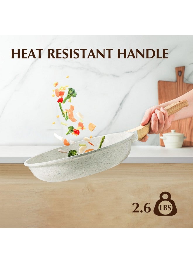 سنسارتي مقلاة سيراميك غير لاصقة من سينسارتي مع غطاء، مقلاة عجة 9.5 بوصة، مقلاة صحية غير سامة للطهاة، مقلاة بيض متوافقة مع الحث الحراري مع مقبض مقاوم للحرارة، خالية من PFAS - Image 4