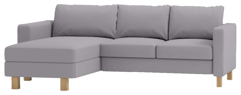 Durable Dense Cotton Karlstad Loveseat Two Seat Sofa with Chaise Lounge Sectional Cover Replacement Cover Only Compatible with IKEA Karlstad Slipcovers Light Gray