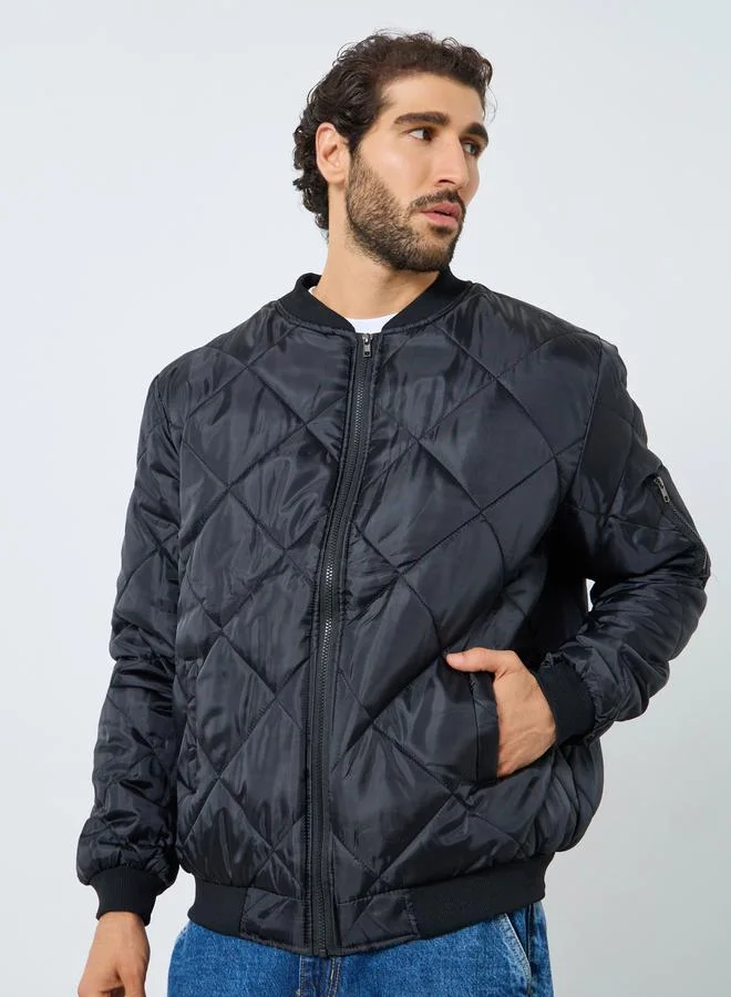 Styli Black Men Relaxed Fit Lightweight Casual Jacket for Men | Best Price UAE