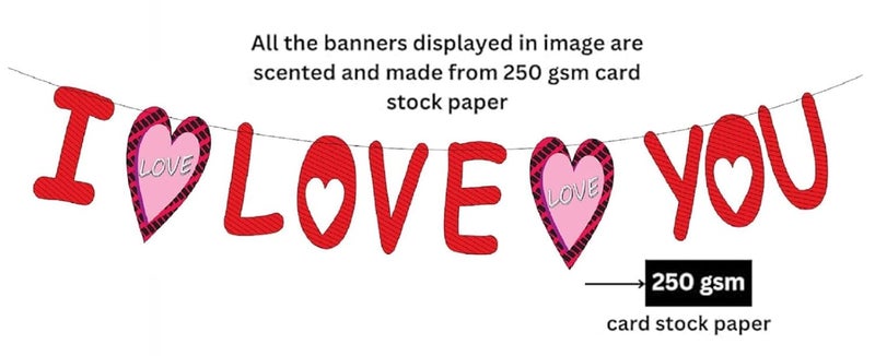 HK balloons Happy Birthday Banner Decoration For Boys Girls Boyfriend Girlfriend I Love YouRed - Image 3