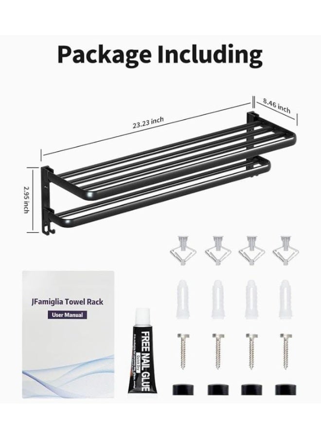 ناما رف مناشف للحمام مع خطافات تعليق - Image 2