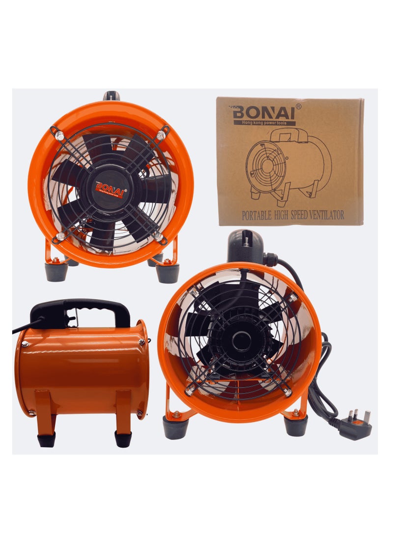 BONAI 10 Inch Industrial Portable Ventilator Fan – 400W High-Speed Exhaust Blower, 45 m³/min Airflow, 2900 RPM, 220V, Heavy Duty Extractor for Workshop, Warehouse, Construction Site - Image 5
