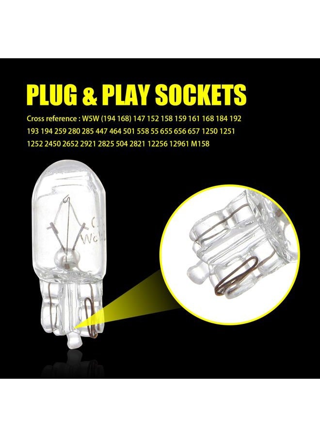 Tesnaao Pack-10 T10 Car Brake Lights, 1891/7443 5W Double-wire Vehicle Turn Signal Tail Light Replacements, Universal Waterproof Automotive Lighting Accessories for Truck SUV Car (White Light) - Image 4