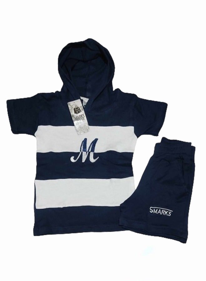 Boys Kids Pajama Set Hoodie Short Sleeves - Embroidery - Image 2