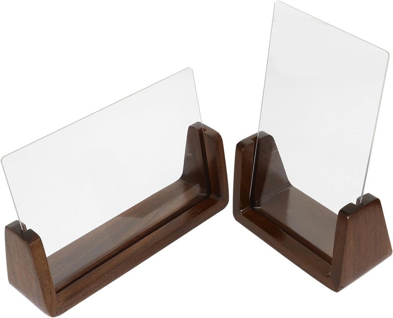 Homoyoyo Walnut Wood Picture Frame Set 6-inch U-shaped Horizontal and Upright Vintage Style Photo Holder 2pcs - Image 1