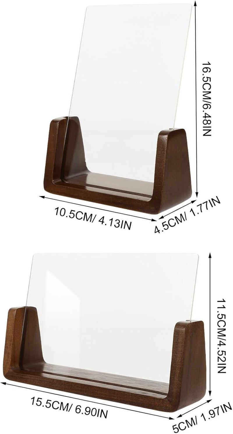 Homoyoyo Walnut Wood Picture Frame Set 6-inch U-shaped Horizontal and Upright Vintage Style Photo Holder 2pcs - Image 2