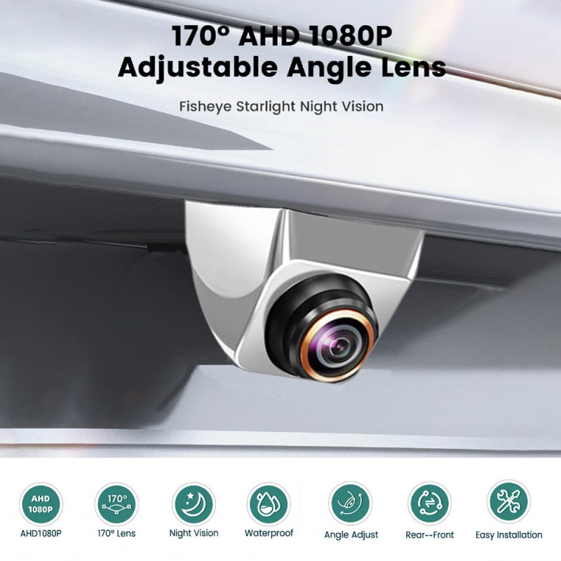 Car Backup View Camera: 1080P HD White - 170° Wide Angle Fisheye Rear View Camera for Car, SUV, Truck Pickup, Camper, Low Light Driving - Image 4