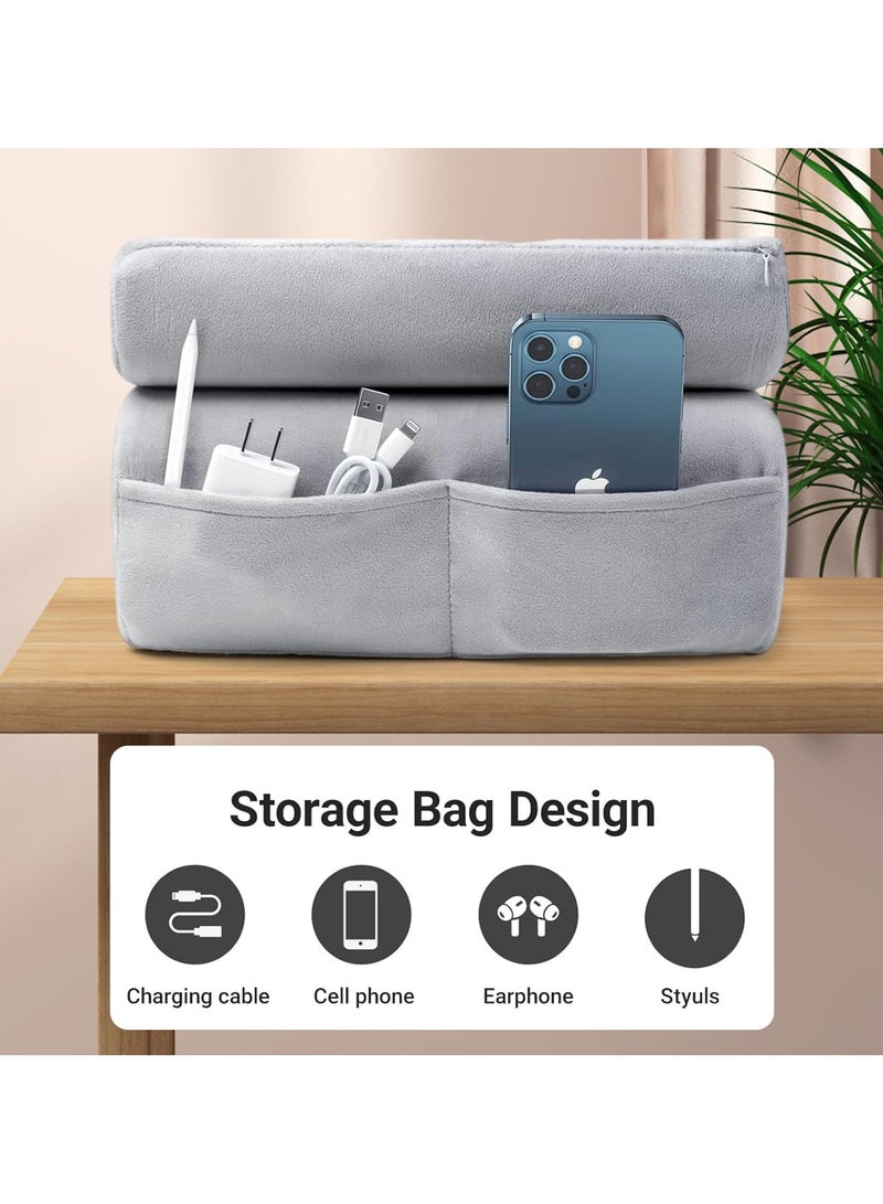 Generic Tablet Pillow Stand, Foldable iPad Stand for Lap, Bed and Desk -Tablet Soft Pad Dock with Pocket - Image 5